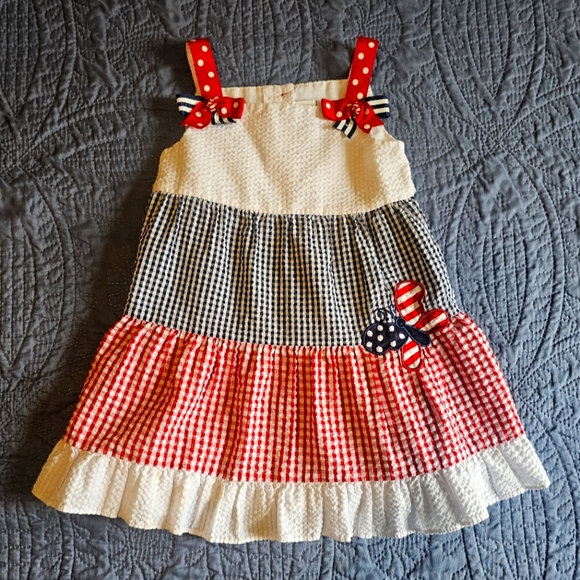 Emily Rose Other - Emily Rose Red,White, And Blue Gingham Kids Dress Size 3T